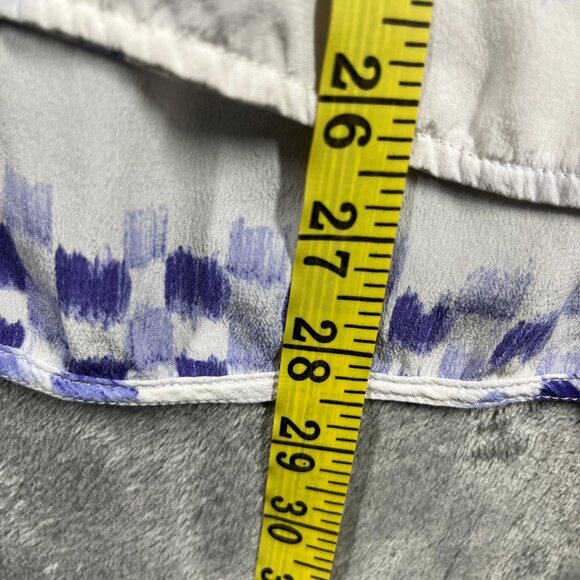 Equipment Femme Sleeveless Tank X-Small 💯 Silk Blouse White Purple Milla Print - Picture 7 of 7